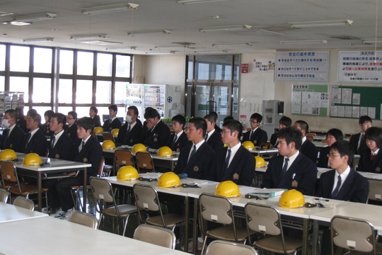 静岡県立三ヶ日高等学校生徒さんの工場見学　その1.