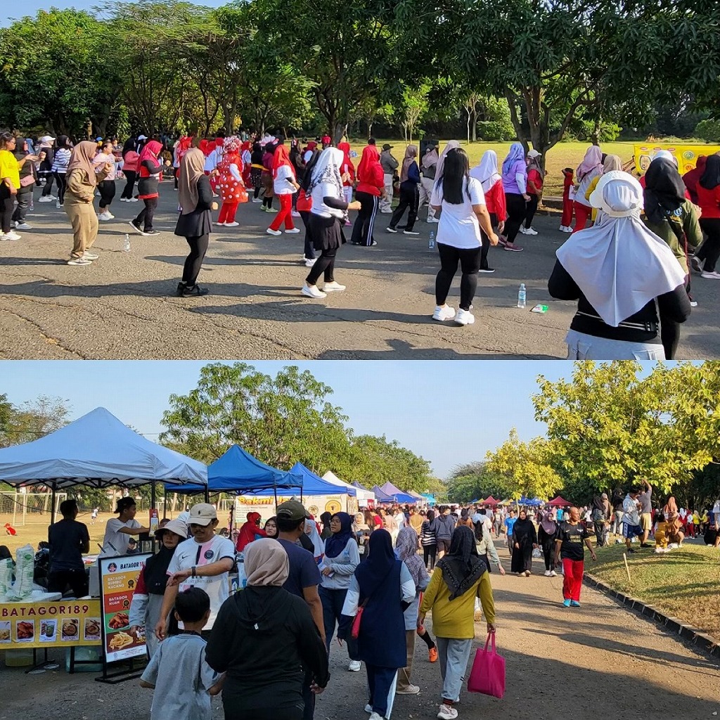 日曜日の早朝、公園は家族連れで大賑わい